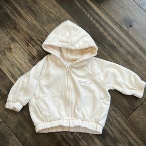 Zara Toddler Zipped Up Hoodie in Creme